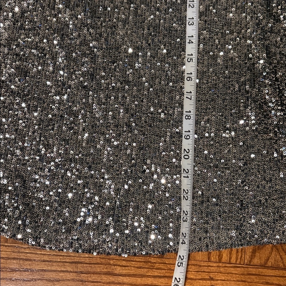 Silver Sequin Halter tank Top stretchy Cable & Gauge holiday evening formal med - Picture 11 of 11